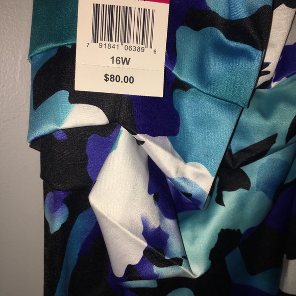 Blue floral party dress - Picture 3 of 4